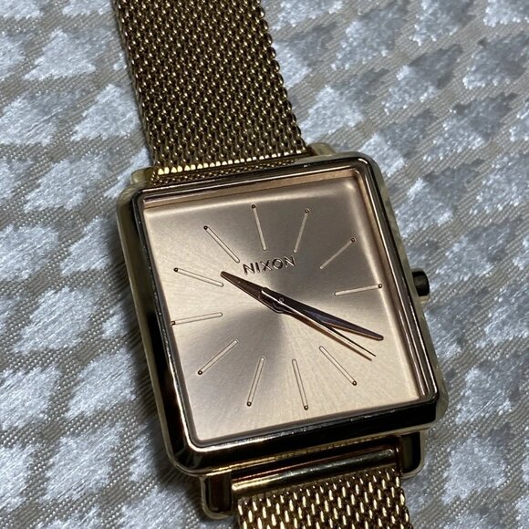 Nixon K Squared Exponential Gold Tone Quartz Watch Japan Movement c. 2010s - Picture 2 of 12